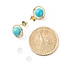 Synthetic Turquoise Round Beads Stud Earrings for Girl Women EJEW-JE04666-05-4