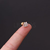 316L Surgical Stainless Steel Micro Pave Clear Cubic Zirconia Cartilage Earrings WG35966-08-2