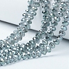 Electroplate Transparent Glass Beads Strands EGLA-A034-T2mm-Y03-1