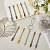 10Pcs 5 Colors Alloy Rhinestone Shovel Keychian KEYC-SC0001-58-3