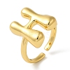 Initials Brass Open Cuff Ring for Women RJEW-N046-02H-G-1