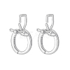 2Pcs Rhodium Plated 925 Sterling Silver Twister Clasps STER-PH0004-51P-6
