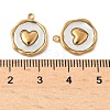 304 Stainless Steel Pave Natural Shell Pendants X-STAS-F319-02B-G02-3