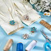 4Pcs 2 Colors Alloy Rhinestone Cufflinks HJEW-NB00210-4
