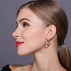 Brass Textured Hoop Earrings FS-WGEF2F9-01-3