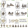 10Pcs 5 Styles Tibetan Style Brass Rack Plating Cage Pendants KK-SC0004-36-2