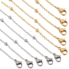 SUNNYCLUE 12Pcs 2 Colors 304 Stainless Steel Satellite Chain Necklaces Set NJEW-SC0001-13-1