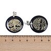 Synthetic Blue Goldstone Flat Round Pendants G-Q188-01P-07-3