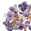 Natural Amethyst Chips Tree of Life Decorations with Cat Display Decorations DJEW-K025-03A-3
