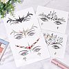 7 Sheets 7 Style Self Adhesive 3D Eyes Body Face Jewelry Acrylic Rhinestone & Imitation Pearl Stickers MRMJ-OC0003-11-5