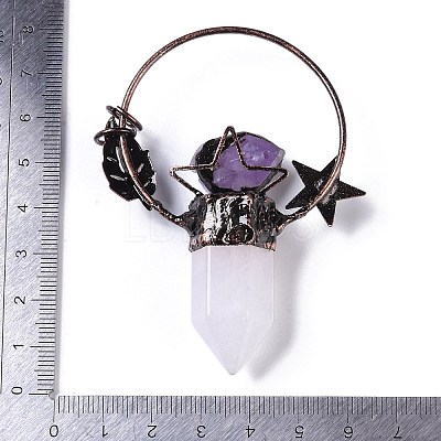 Natural Quartz Crystal Faceted Pointed Bullet Big Pendants G-B073-01R-03-1
