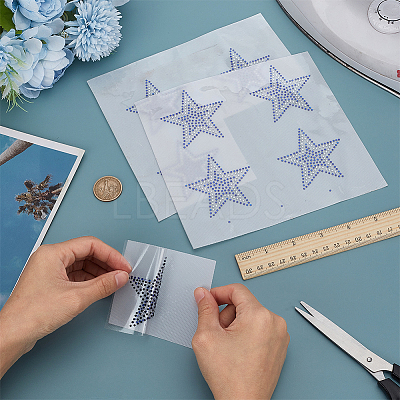 Star shape Glass Hotfix Rhinestone DIY-WH0558-99A-1