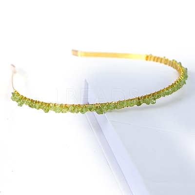 Natural Peridot Hair Bands PW-WGC1C33-12-1