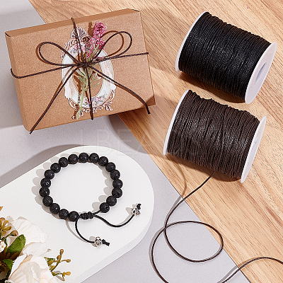 2 Rolls 2 Colors Waxed Cotton Cords YC-PH0001-52A-1
