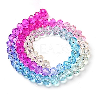 Transparent Painted Glass Beads Strands X1-DGLA-A034-T8mm-A14-1