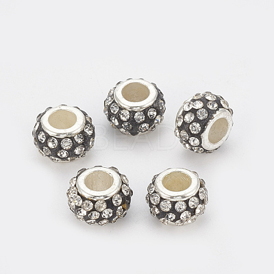 Handmade CCB Plastic Polymer Clay Rhinestone European Beads RB-S049-03-1