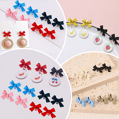 40Pcs 2 Colors Alloy Stud Earring Findings EJEW-SP0001-23-1