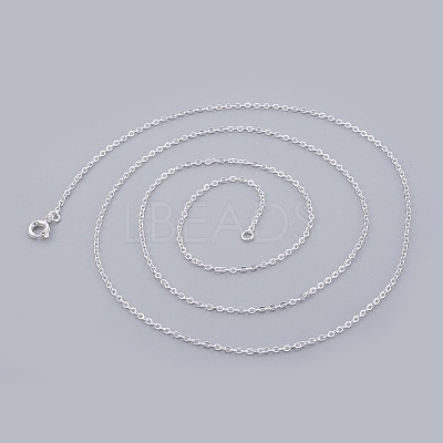 Silver Color Plated Brass Necklaces X-NJEW-SW028-28inch-S-1