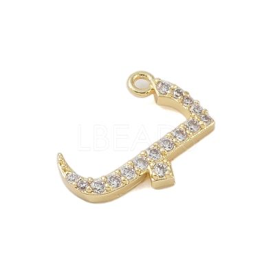 Rack Plating Brass Micro Pave Clear Cubic Zirconia Pendants KK-A224-03G-G-1