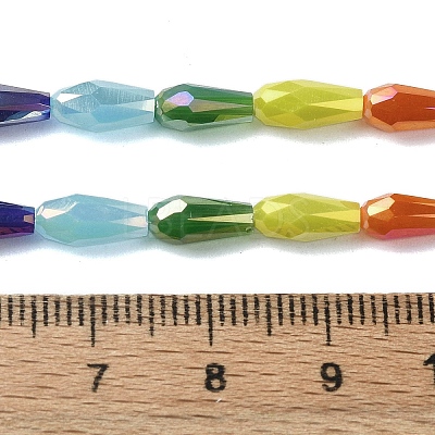 Electroplate Glass Beads Strands X-EGLA-C004-01-1