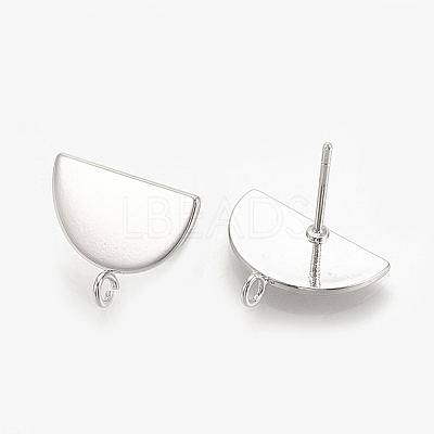 Brass Stud Earrings Findings X-KK-S345-191P-1