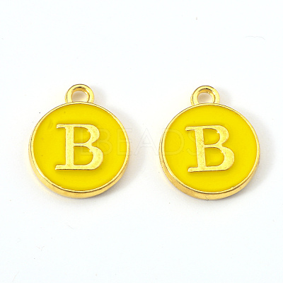 Golden Plated Alloy Enamel Charms ENAM-S118-09B-1