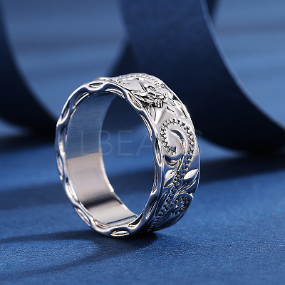 Sculptured Vine Pattern Brass Finger Rings for Women FS-WGD177A-02-1