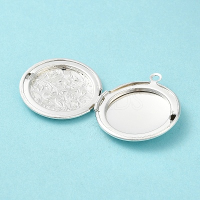 Rack Plating Brass Locket Pendants KK-K277-06S-1