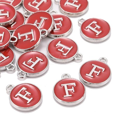 Platinum Plated Alloy Enamel Charms X-ENAM-S118-03F-P-1