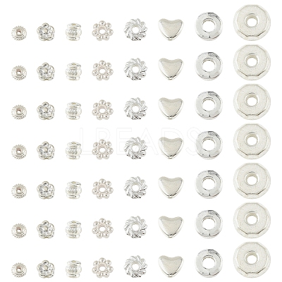 400Pcs 8 Styles Alloy Spacer Beads FIND-YW0011-14-1