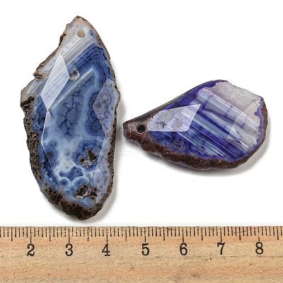 Dyed Natural Druzy Agate Pendants G-G123-06-1