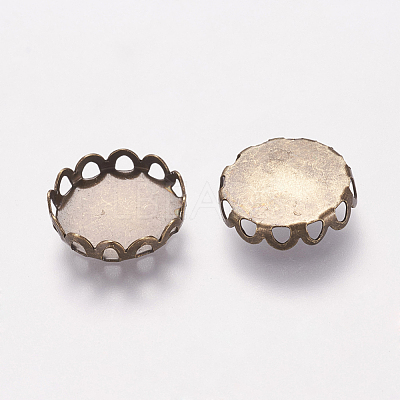Brass Lace Edge Bezel Cups X-KK-C1764-4-AB-1