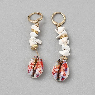 Alloy Shell Shape Leverback Earrings EJEW-WH0004-194B-1