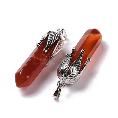 Natural Red Agate Big Pointed Pendants G-E059-03AS-02-1