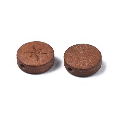Laser Engraved Wood Beads WOOD-S053-53I-1