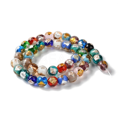 Handmade Gold & Silver Foil Lampwork Beads GLAA-G107-07B-15-1
