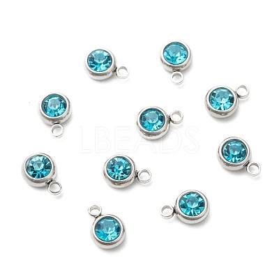 201 Stainless Steel Rhinestone Charms STAS-S068-12-1
