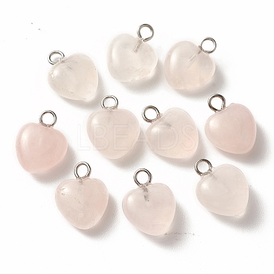 Natural Rose Quartz Charms G-T132-005D-1