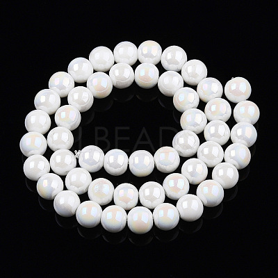 Electroplate Opaque Glass Beads Strands LS-GLAA-T032-P10mm-AB02-1