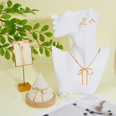 Bowknot Alloy Herringbone Chain Jewelry Kit for Women DIY-FH0006-56G-1