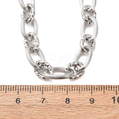 8MM 304 Stainless Textured Oval Link Chain Necklaces SA-CBA725A-26P-1
