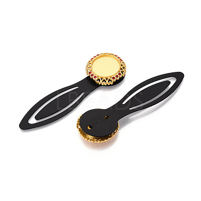 Alloy & Iron Bookmark Cabochon Settings PALLOY-N184-04G-1