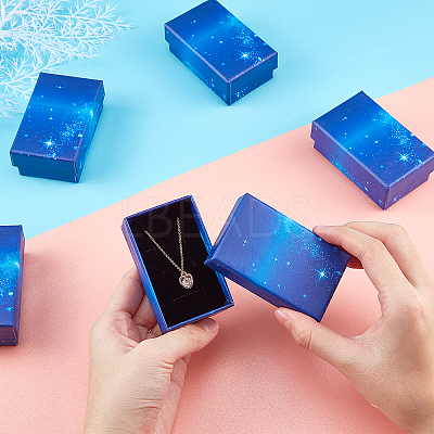 Starry Sky Pattern Cardboard Jewelry Boxes CBOX-BC0001-40D-1
