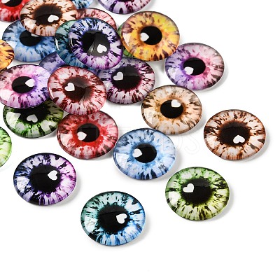 Printed Transparent Glass Cabochons GL-CBAA22A-10-1