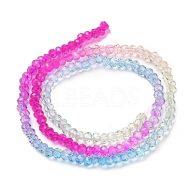 Transparent Painted Glass Beads Strands X1-DGLA-A034-T1mm-A14-1