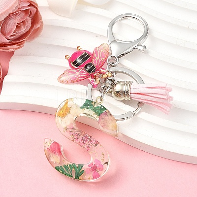 Resin & Acrylic & Faux Suede Tassel Keychain KEYC-YW00125-19-1