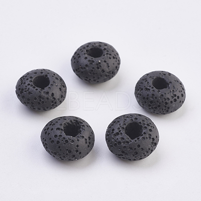 Natural Dyed Lava Rock European Beads G-E477-A09-1