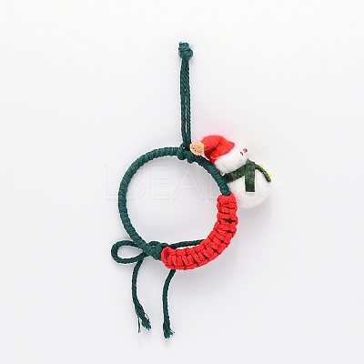 Christmas Theme Cotton Weave Pendant Decorations HJEW-TAC0012-04-1