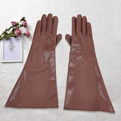 1 Pair PU Leather Long Whole Finger Gloves AJEW-CL0005-12A-1