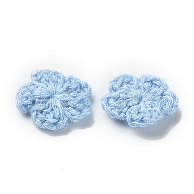 Peach Blossom Handmade Crochet Cotton Ornament Accessories AJEW-WH0326-53M-1